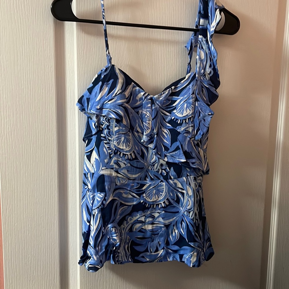 Lilly Pulitzer blue floral print tank
